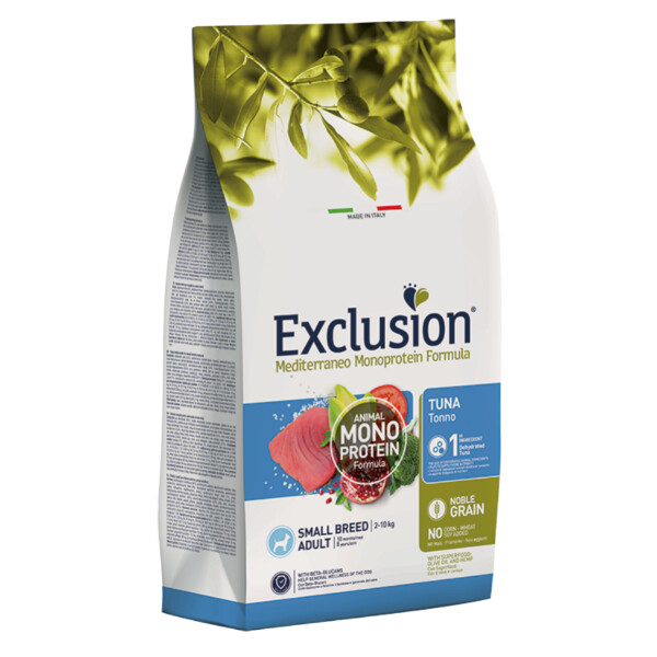 Exclusion Dog mediterraneo monoprotein Small breed Adult tonno KG 7
