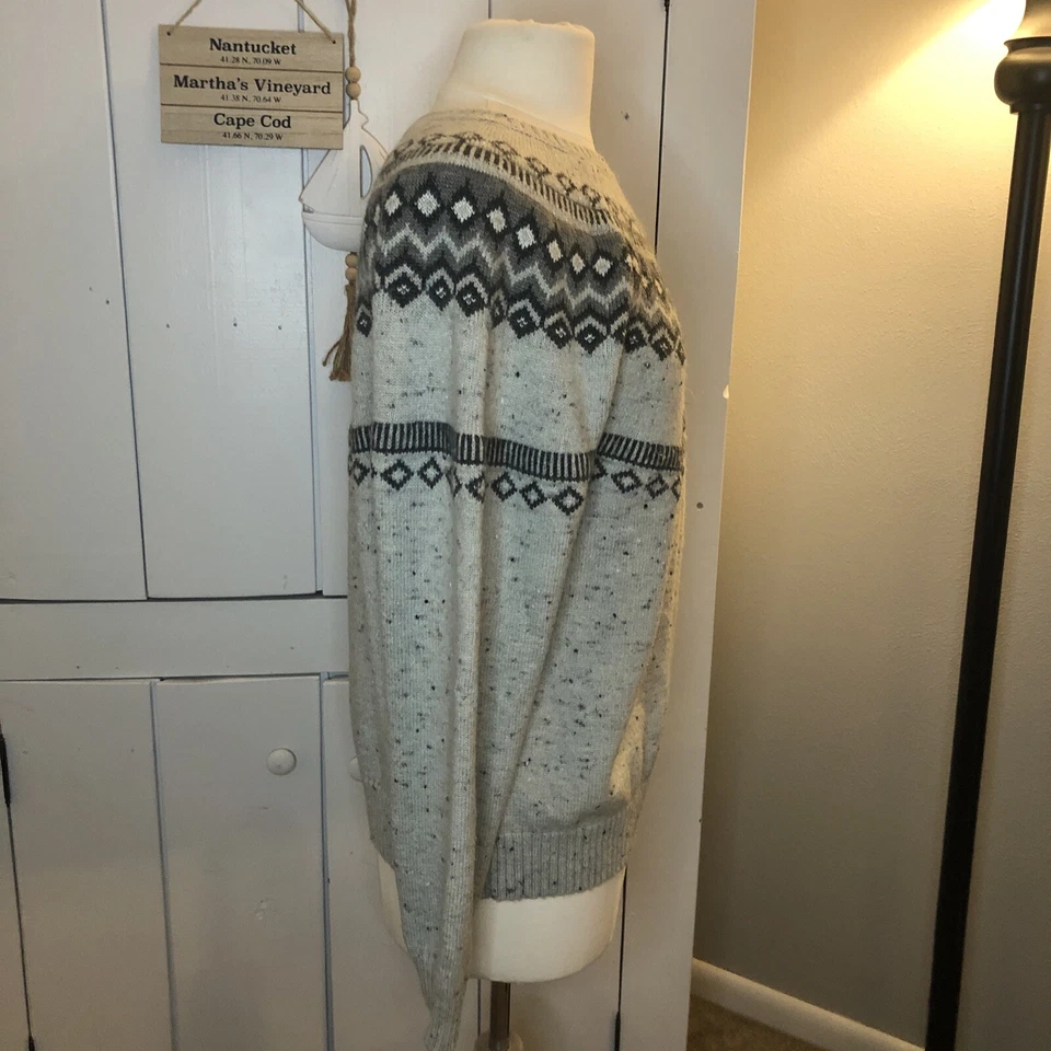 Suéter Original Impermeable Vintage Talla XXL Fairisle Nórdico Gris Brezo Foto 4 de 4