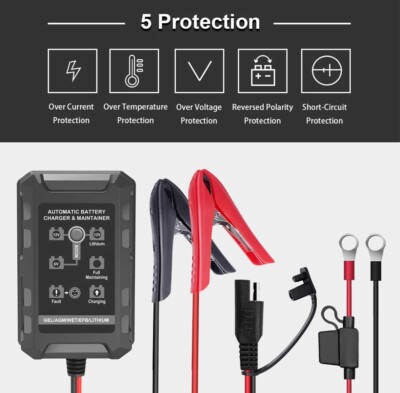 Smart Battery Charger For RV Solar Panel 12V 100AH LiFePO4 Lithium Battery BMS