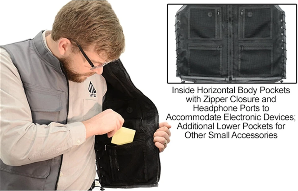 Chaleco Deportivo UTG Para Hombre Ajuste Ajustable M - XL, Gris/Negro  Foto 4 de 4
