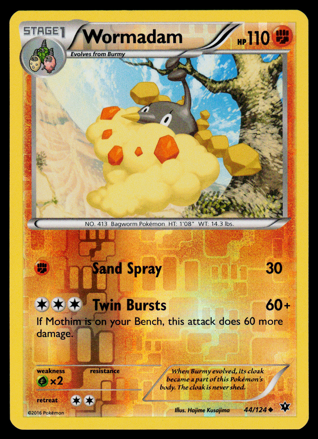 Pokemon - XY - Fates Collide Wormadam 44/124 Reverse Holo - NM