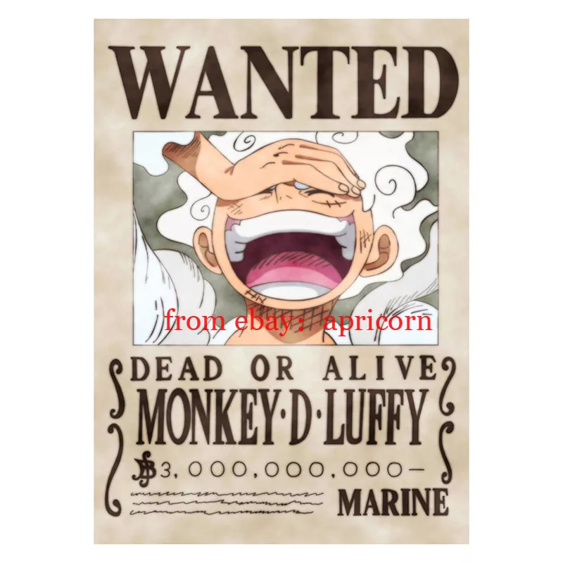 One Piece Piratesreward Joy Boy Hat Luffy 3 Billion Bounty Nika Sticker Poster eBay