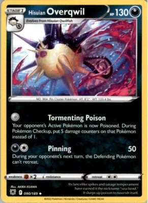 Hisuian Overqwil Uncommon Pokemon Card 090/189 Astral Radiance