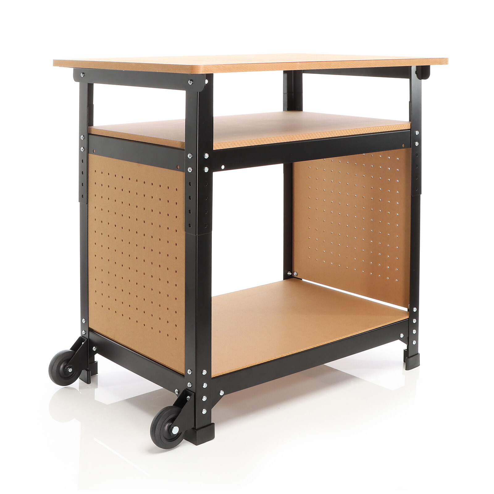 XPOtool Banco da lavoro portatile 68x50x66-82cm altezza regolabile con 2 ripiani