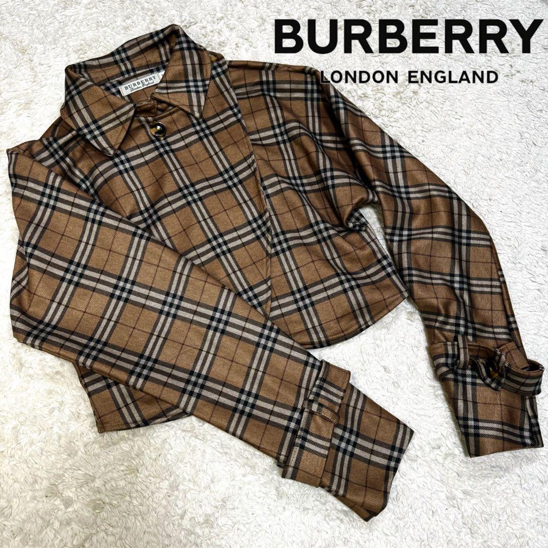Burberry Nova Check Short Trench Jacket Size 0 Unique Button Design