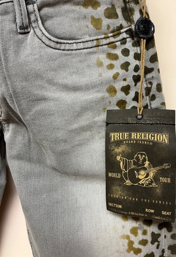 True Religion Jude Skinny Sand Drifter Leopard Jeans Women's Sz 26/27 New w/Tags - Picture 2 of 11