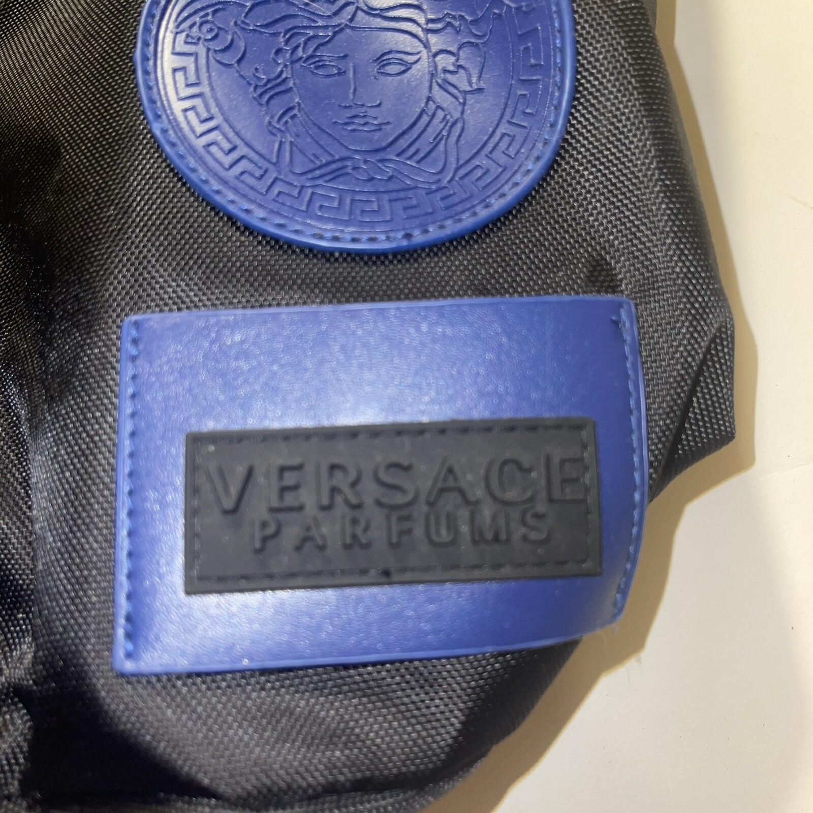 Versace Parfum Drawstring Backpack Blue Black Med… - image 4