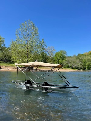 CRO 3'x8' Canoe/Kayak Sun Shade Canopy Bimini Top - Blocks UV/Heat/Rain - Beige