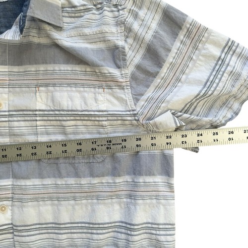 Camicia Tommy Bahama grigia bianca a righe in cotone con bottoni | Uomo Taglia Large - Foto 6 di 7
