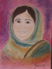 Original Signed Pastel Artwork of Malala Yousafzai