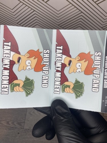 Futurama Take My Money Credit Card Smart Sticker Skin Small Chip Bank Debit - Picture 4 of 4