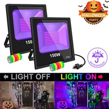 2 PACK 150W LED UV Black Light Birthday Party Decor Floodlight Glow In Dark IP66