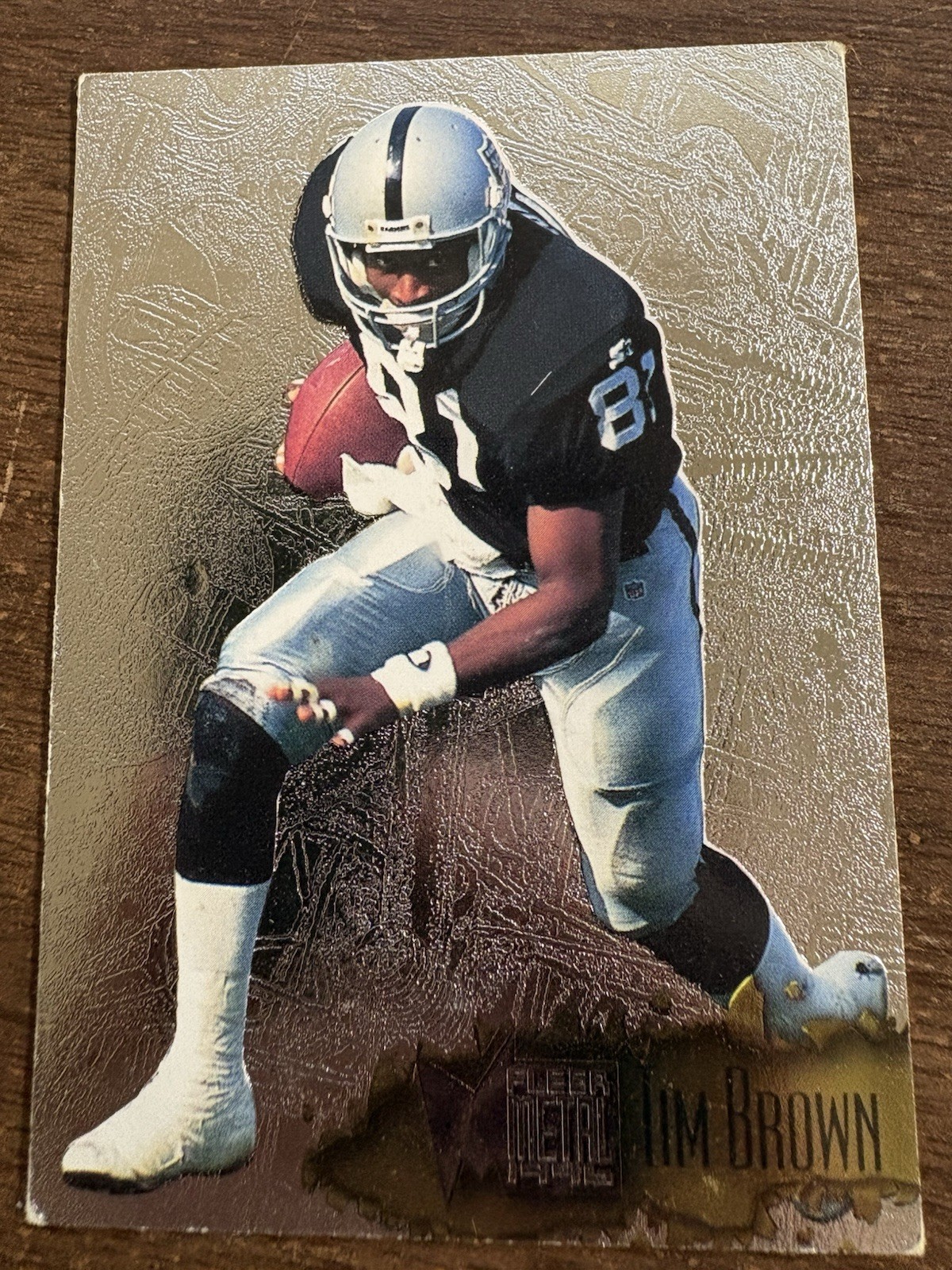 READ! POOR Condition! 1996 Fleer Metal Precious Metal Tim Brown Rare Card As Is