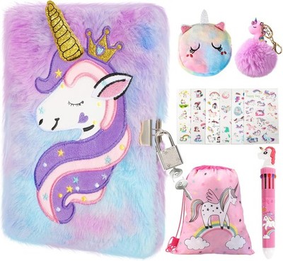 Kids Unicorn Diary A5 Size, 160 Pages with Lock & Key - Cute Gift for Girls 6+