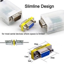 DB9 Serial Female TO Female Gender Changer Adapter Silver 