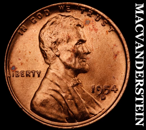 1954-D Lincoln Wheat Cent- Choice Gem Brilliant Uncirculated Luster #J5079