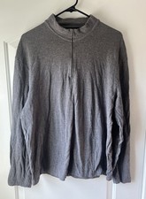 Brooks Brothers Pullover Gray Mens L 1/4 Zip Lightweight Casual Sweater Mock