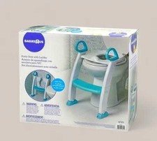 Babies R Us Toddler Potty Seat W/ Ladder Handle Potty Training 18 mo White Aqua