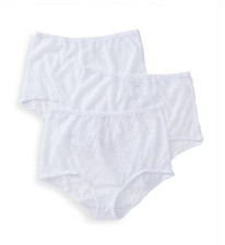 Teri 308 Basic Lace Full Cut Brief Panties - 3 Pack