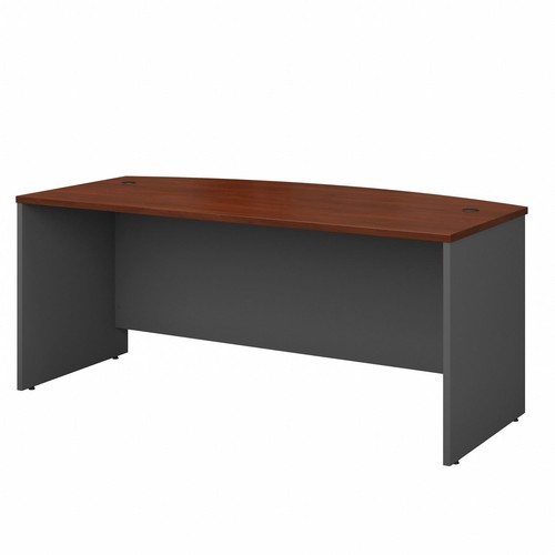 BUSH BUSINESS FURNITURE Series C Bow Front Office Desk, Large Computer Table ...