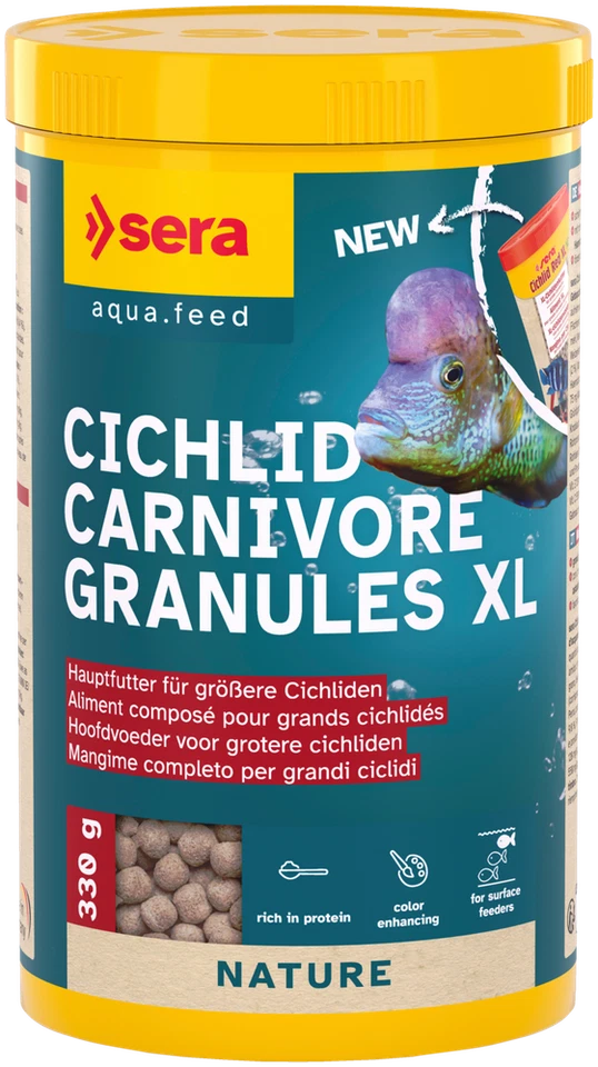 sera Cichlid Carnivore Granules XL 1000ml Cichliden Aquarium Süßwasser Futter