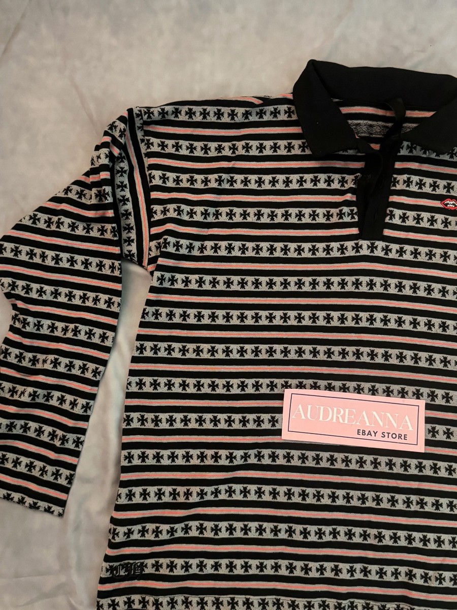 Chrome Hearts Matty Boy Rugby Polo Long Sleeve Tee Black/Red