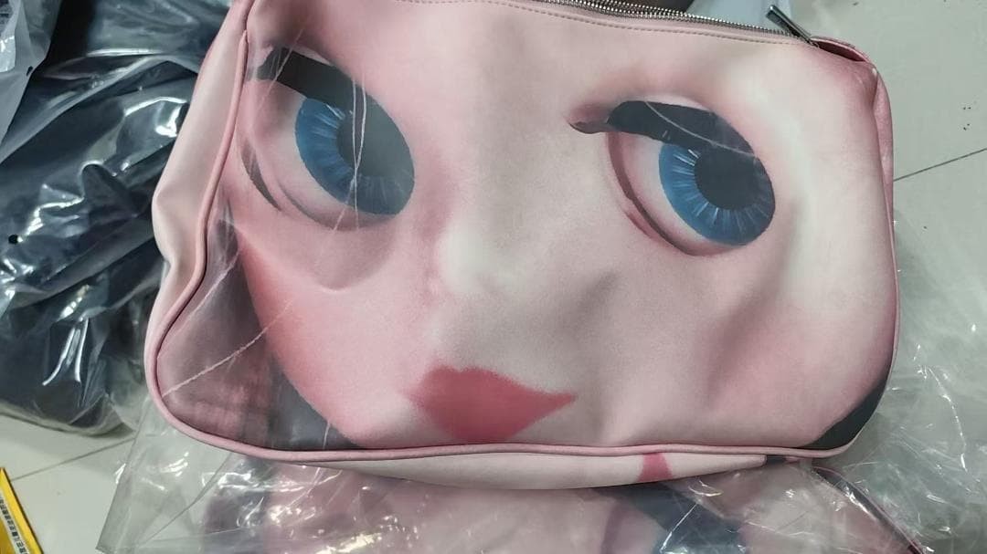 I'M SORRY by Petra Collins Blythe Doll Print Bag SSENSE Pink
