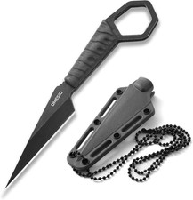 Fixed Blade Knife with Sheath, 6.38” Neck Knife Full Tang Small Necklace Knife f