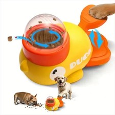 Duck Dog Food Treat Dispenser, 2-in-l Interactive Dog Puzzle Toy Slow Feeder US