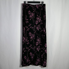 VTG Briggs New York Y2K Whimsigoth Maxi Skirt Size L Floral Buttons Fairy Grunge