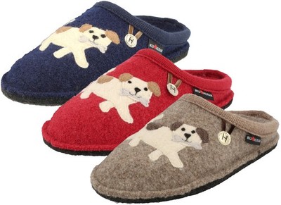 Haflinger Damen Hausschuh Filz Pantoffel Hund Flair Fido 313105