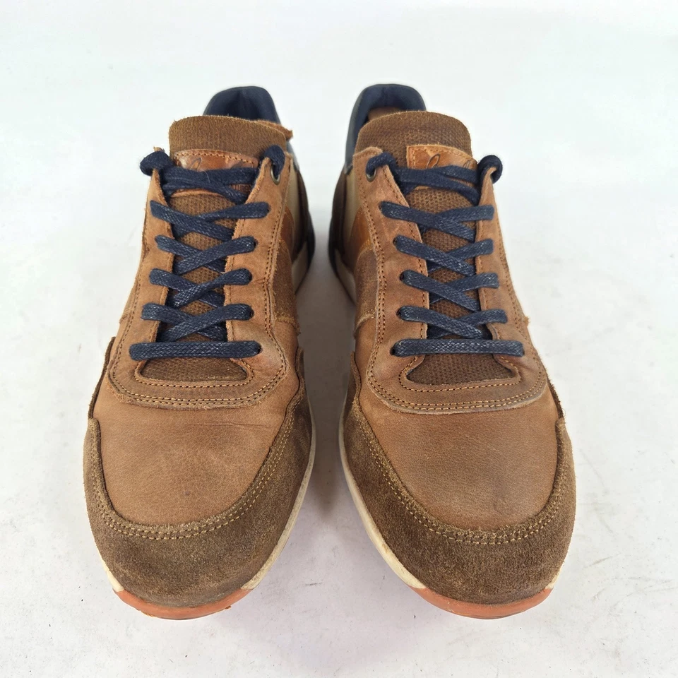 BullBoxer Taryk Low Top Leather Suede Sneakers US 9 Mens Brown Lace Up Shoes - Image 3 of 4