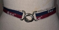 LEE Vintage Woven Belt 70s/80s Elastic Stretch Interlocking Buckle Adjustable