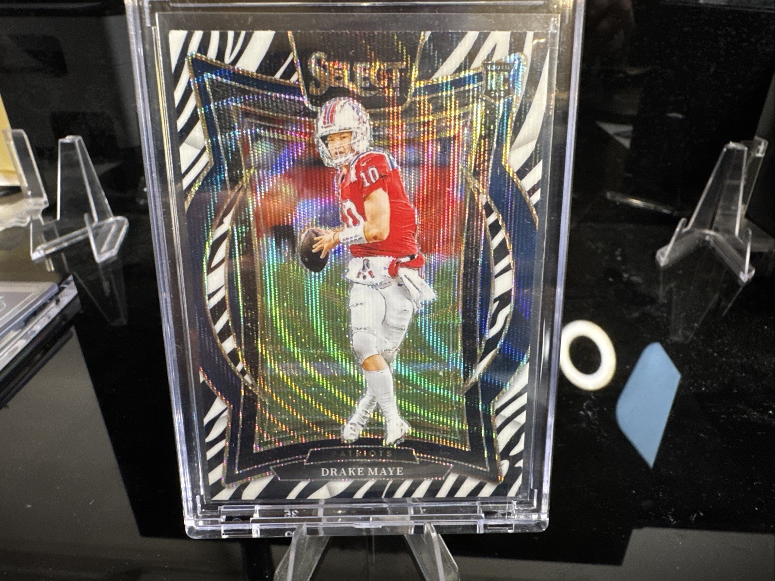 2024 Panini Select - Concourse Drake Maye #27 Zebra Prizm (RC)