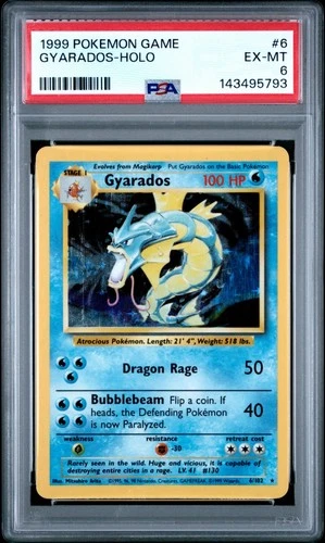 1999 POKEMON GAME #6 GYARADOS-HOLO PSA 6