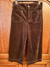 Maeve Colette Cropped Wide-Leg Pants 30 Petite Brown Corduroy Anthropologie