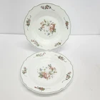 2 Arcopal Soup Pasta Bowls Provincial Pattern Milk Glass Floral France Vintage