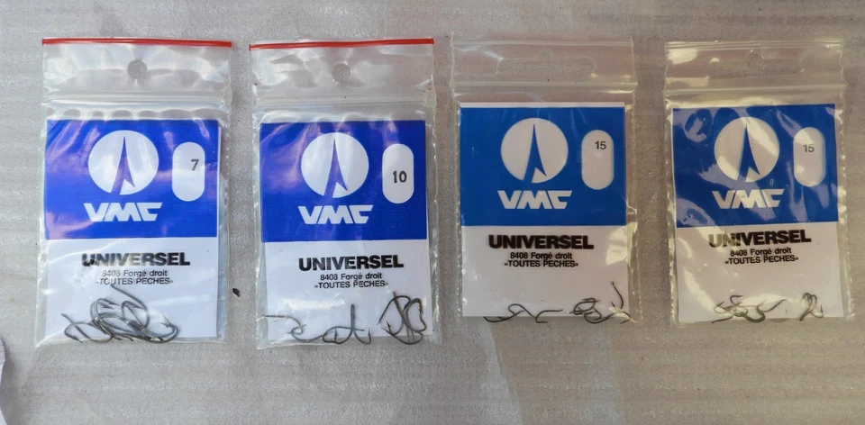 Lot  4 paquets de 10 hameçons non  montés pour la pêche N° 6-9-10-11 VMC forgés - Photo 1/1