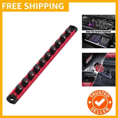 Magnetic Socket Organizer, 3/8-Inch Drive Aluminum Alloy Sockets Rail, Heavy ...
