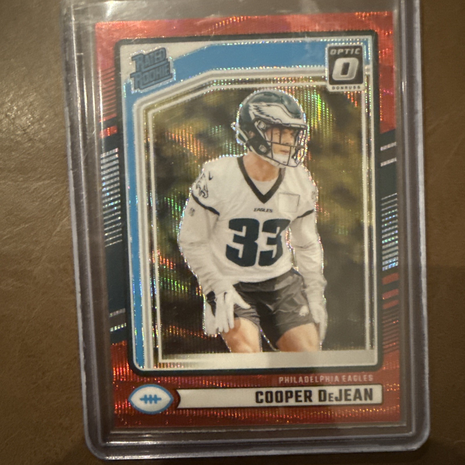 2024 Donruss Rated Rookie Cooper DeJean #305 Optic Preview Red Wave Prizm (RC)