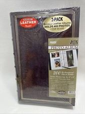 Vtg Bonded Leather Burgundy Photo Album Set Hold 400 Pics Pioneer NEW Sealed