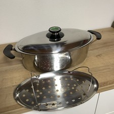 AMC großer ovaler Bräter mit Einsatz – Innenbreite 35 cm Höhe 12 cm