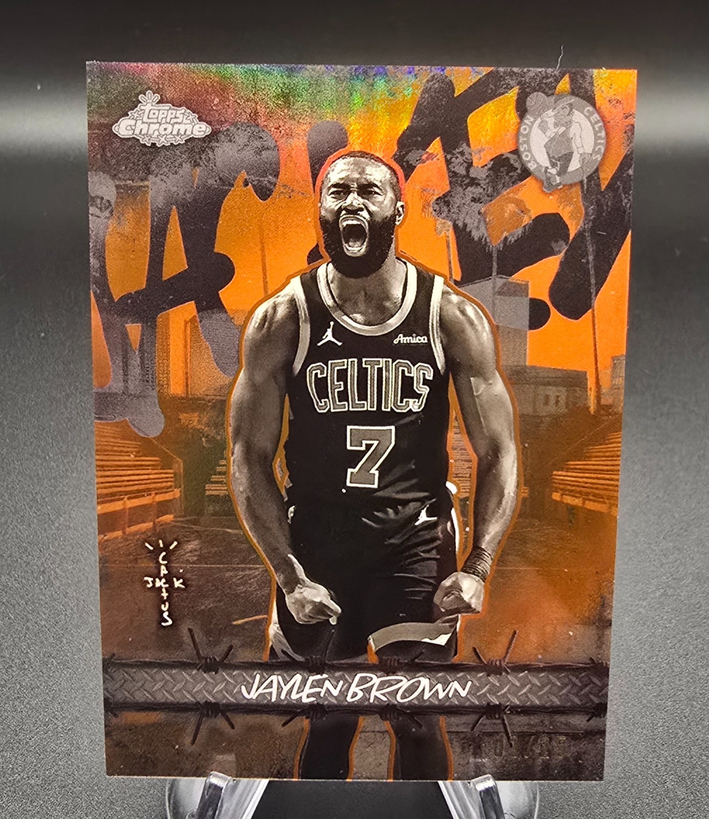 2025/26 Topps Chrome Cactus Jack Jaylen Brown Orange Jacked Up /25 76ers Celtics