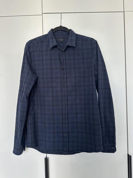 Men COS Shirt Navy Cotton 36 / S / 44 #6QW5