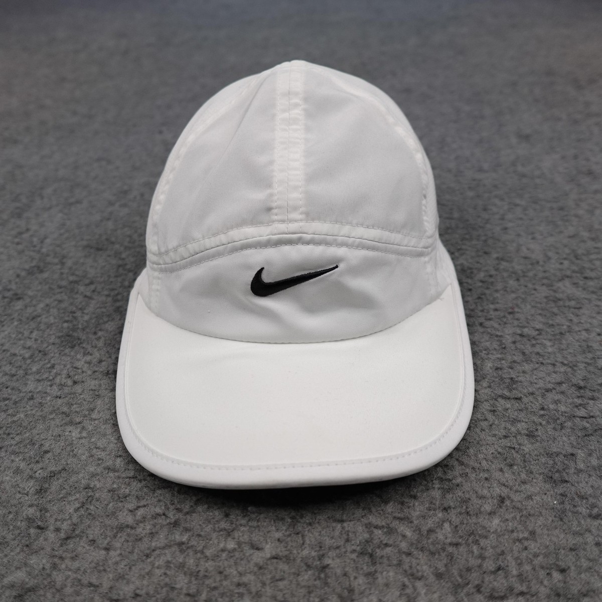 Nike Hat Cap Strap Back White Dri-FIT Featherlight Mesh Running Tailwind  Panel