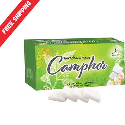 Natural Camphor Blocks - Camphor Tablets (150 Gram, 32 Tablets) for Aromatherapy