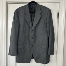 CANALI Proposta Men’s Blazer 44R Herringbone Gray Wool Sport Coat Quiet Luxury