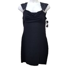 Cachet 16 Black Lace Formal LBD Little Black Dress Sheath Party Cruise