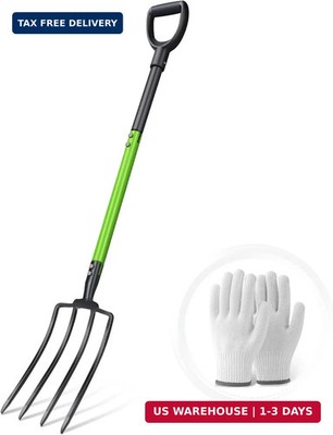 GARDENWORK Garden Fork,45-Inches Pitch Fork with Steel Y-Grip,Heavy Duty Gardeni