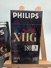 VHS Philips Megalife 180 XHG Leerkassette Videokassette sealed NEU OVP 3 Stunden